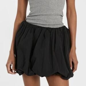 NWT DISSH Stevie Black Cotton Poplin Bubble Mini Skirt, size 6
